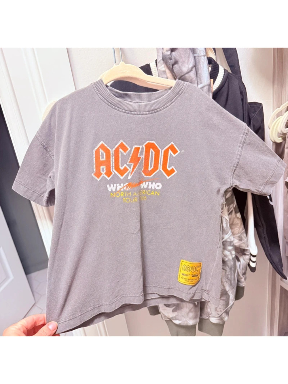 Zara AC/DC grey band tee